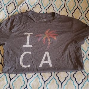 On the byas gray short sleeve shirt.   Size L